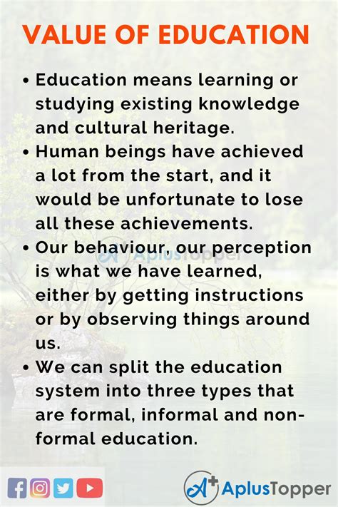 write a speech on importance of value education