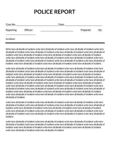 writing report police