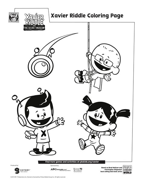 xavier riddle coloring pages