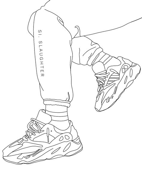 yeezy shoe coloring pages