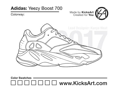 yeezy shoe coloring pages