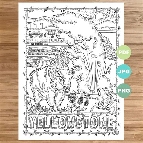 yellowstone coloring pages