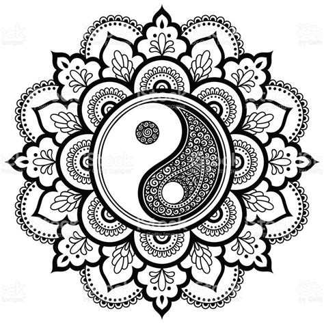 yin yang mandala coloring pages