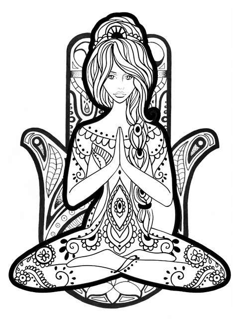yoga coloring pages for adults