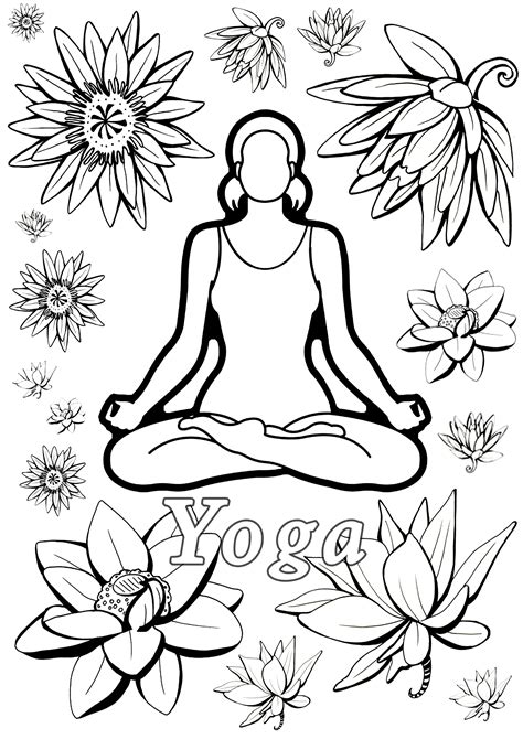 yoga coloring pages for adults