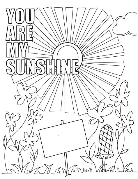 you are my sunshine coloring pages