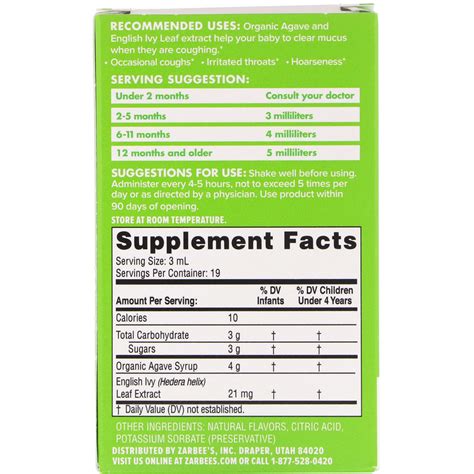 Zarbee S Dosage Chart