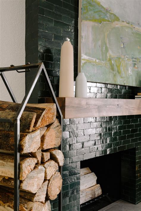 zellige tile fireplace