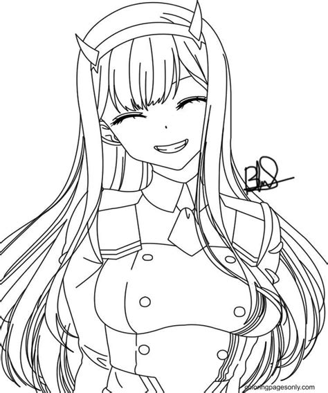 zero two coloring pages