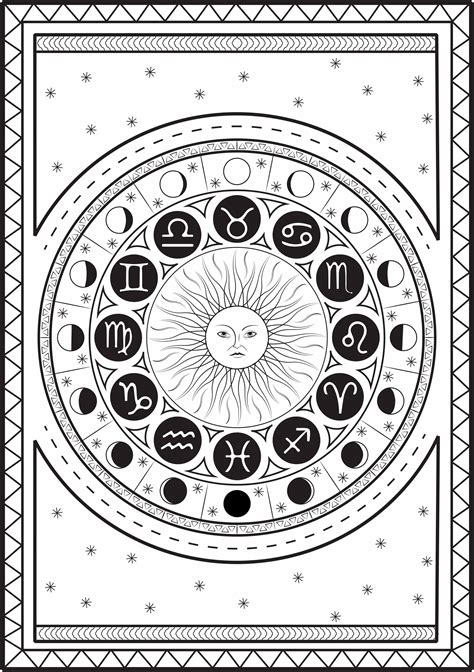 zodiac celestial coloring pages