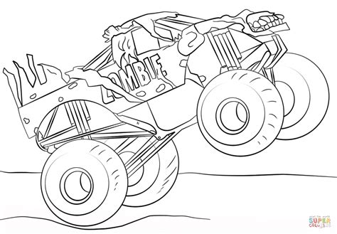 zombie monster truck coloring pages