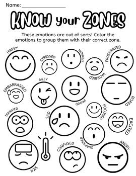 zones of regulation coloring pages